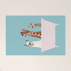 Playful Gangs in Bathtub Blue Welcome Mat Gallery Image 1