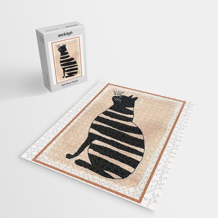 Black Cat with Bold Stripes Jigsaw Puzzle Gallery Image 2