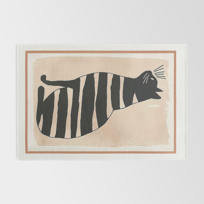 Black Cat with Bold Stripes Rug Gallery Image 2