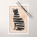 Black Cat with Bold Stripes Wrapping Paper Gallery Image 1