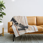 Black Cat with Bold Stripes Throw Blanket Gallery Image 1