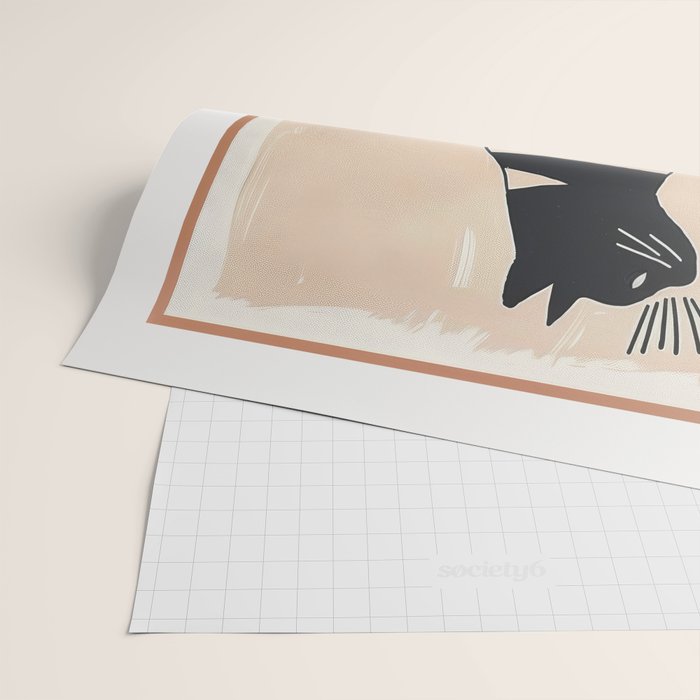 Black Cat with Bold Stripes Wrapping Paper Gallery Image 2