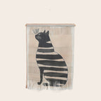 Black Cat with Bold Stripes Wall Hanging Gallery Image 1
