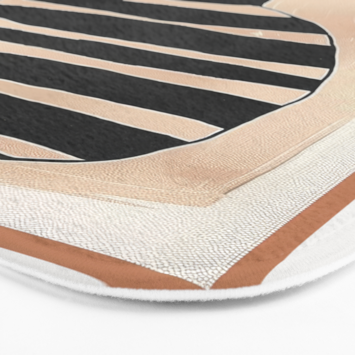 Black Cat with Bold Stripes Bath Mat Gallery Image 3