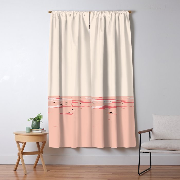 Sunset Tiny Surfers in Lima Window Curtain Gallery Image 5