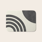 Mid Century Modern - Sun and Rainbow black and white Bath Mat Gallery Image 1
