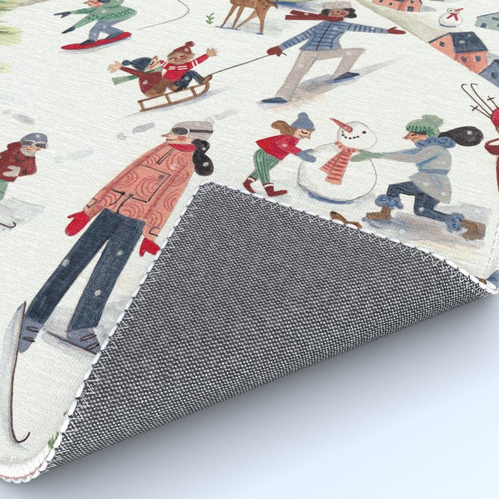Skiing in snow mountains Rug Gallery Image 4