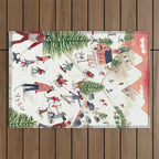 Skiing in snow mountains Outdoor Rug Gallery Image 1
