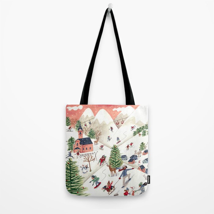 Skiing in snow mountains Tote Bag Gallery Image 2