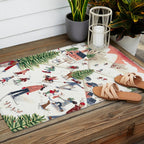 Skiing in snow mountains Outdoor Rug Gallery Image 2