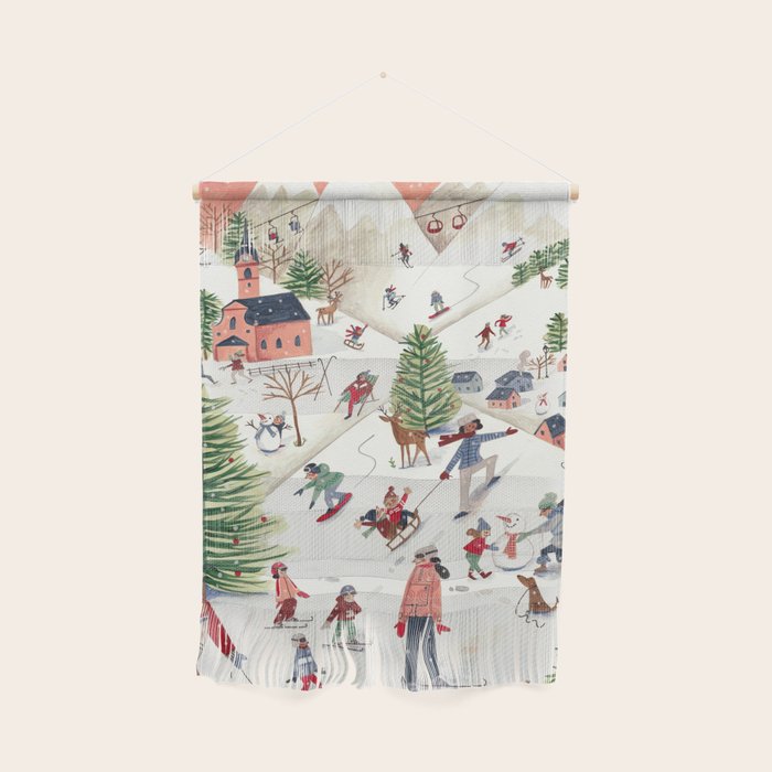 Skiing in snow mountains Wall Hanging Gallery Image 1