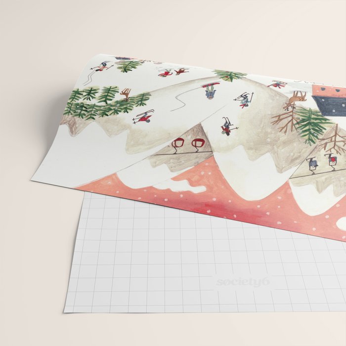 Skiing in snow mountains Wrapping Paper Gallery Image 2