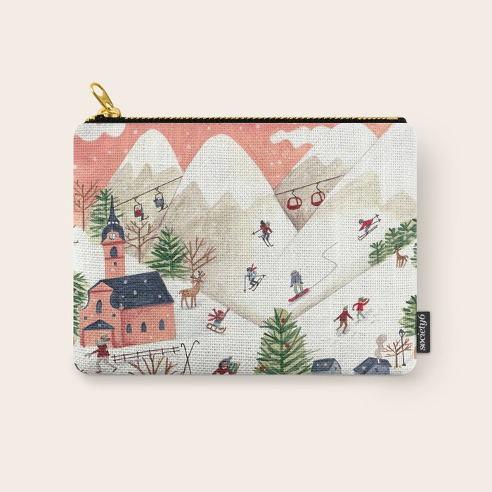 Skiing in snow mountains Carry All Pouch Gallery Image 1