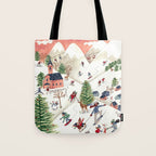 Skiing in snow mountains Tote Bag Gallery Image 1