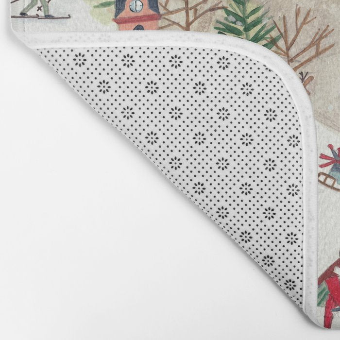 Skiing in snow mountains Bath Mat Gallery Image 2