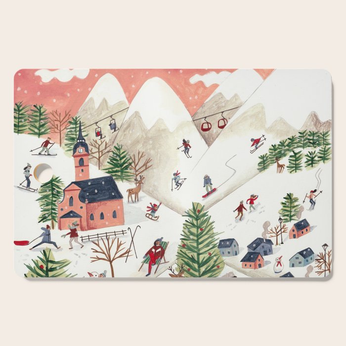 Skiing in snow mountains Cutting Board Gallery Image 1