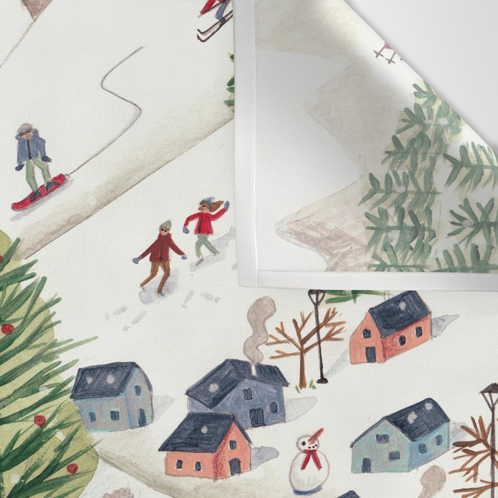 Skiing in snow mountains Wall Tapestry Gallery Image 3