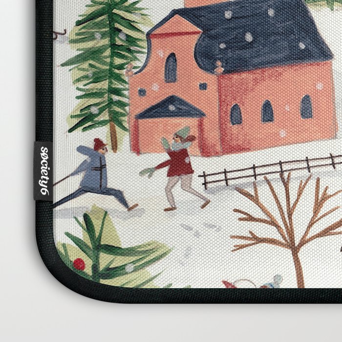 Skiing in snow mountains Laptop Sleeve Gallery Image 3