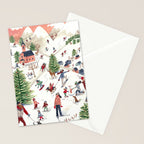 Skiing in snow mountains Stationery Card Gallery Image 2
