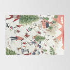 Skiing in snow mountains Rug Gallery Image 2
