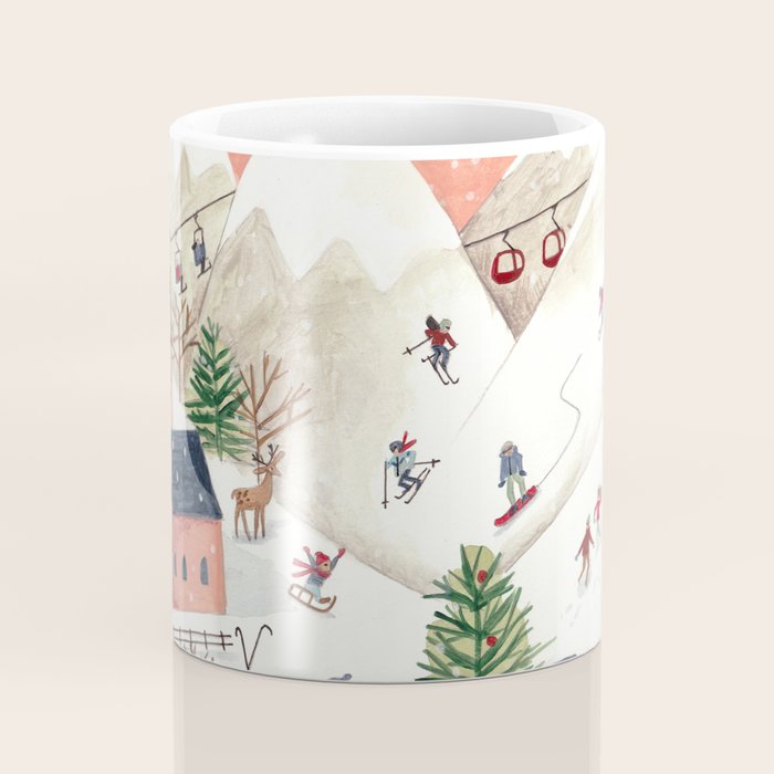 Skiing in snow mountains Coffee Mug Gallery Image 4