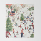Skiing in snow mountains Throw Blanket Gallery Image 2