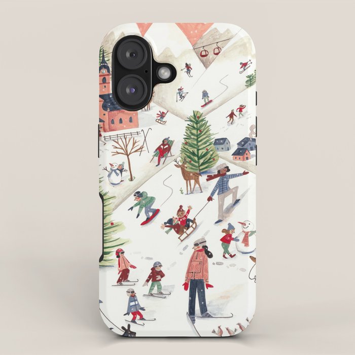 Skiing in snow mountains iPhone Case Gallery Image 1