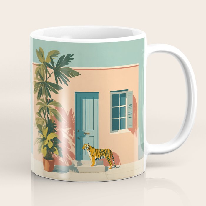 Tiger at Tropical Doorway Coffee Mug Gallery Image 1