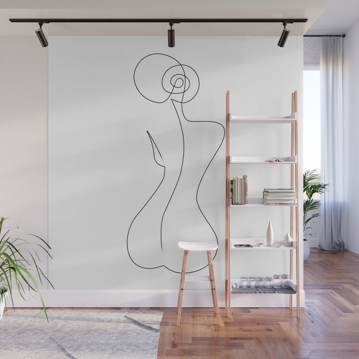 Single Back Line Wall Mural Gallery Image 1