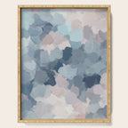 Beautiful Breeze II - Mint Aqua Navy Indigo Blue Blush Pink Abstract Nature Ocean Painting Art Print Serving Tray Gallery Image 1