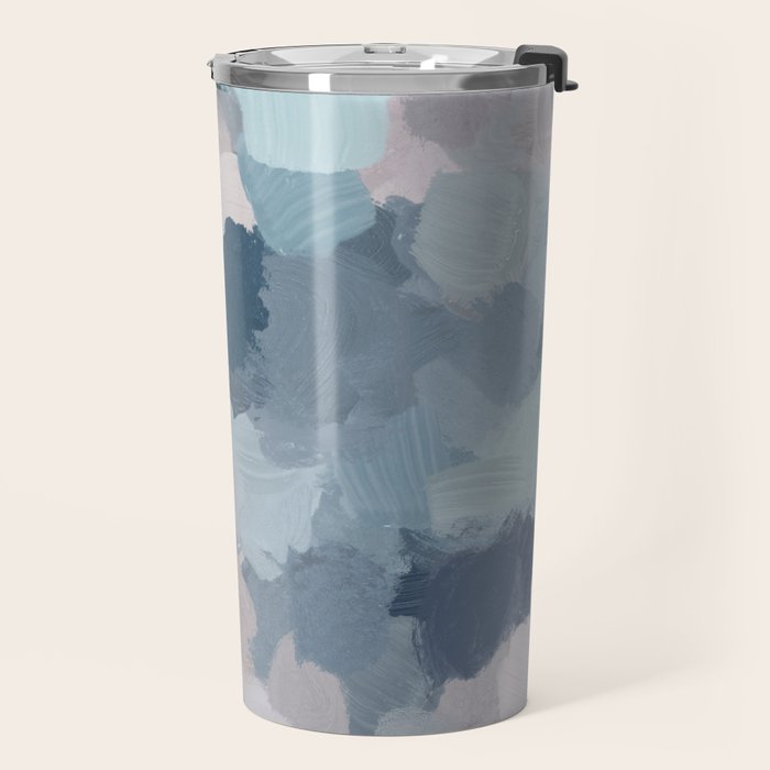 Beautiful Breeze II - Mint Aqua Navy Indigo Blue Blush Pink Abstract Nature Ocean Painting Art Print Travel Mug Gallery Image 2