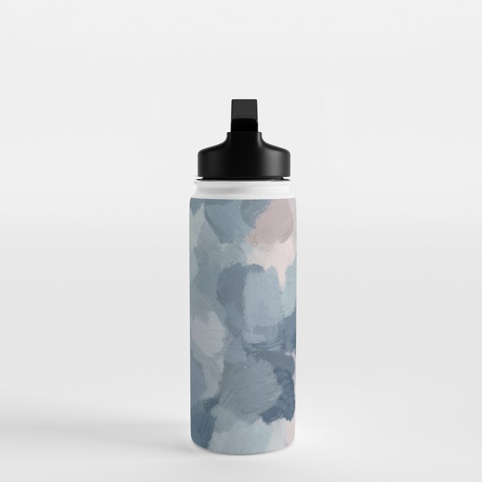 Beautiful Breeze II - Mint Aqua Navy Indigo Blue Blush Pink Abstract Nature Ocean Painting Art Print Water Bottle Gallery Image 3