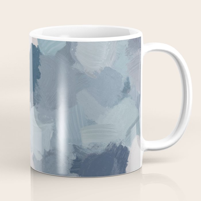 Beautiful Breeze II - Mint Aqua Navy Indigo Blue Blush Pink Abstract Nature Ocean Painting Art Print Coffee Mug Gallery Image 1
