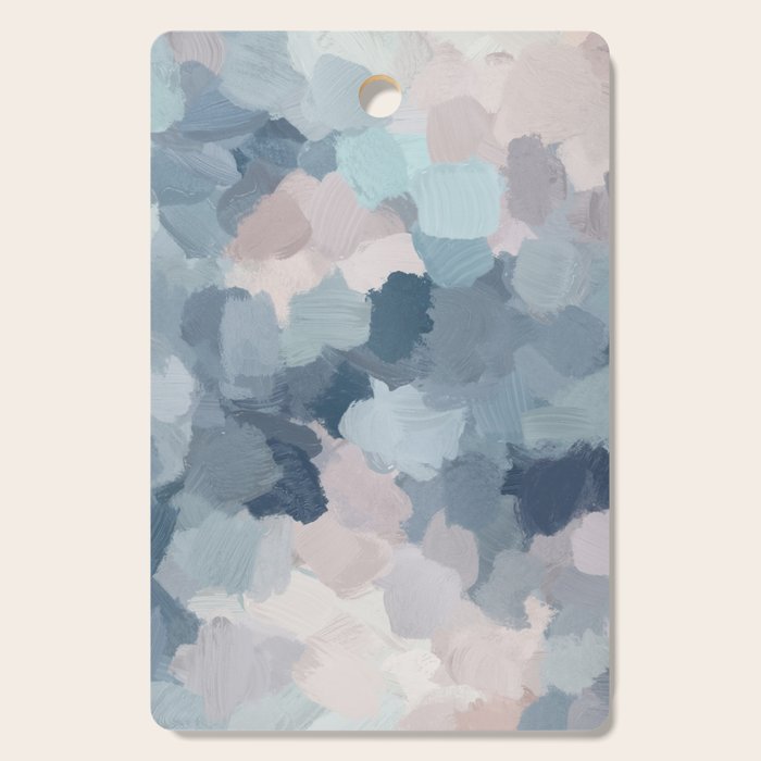 Beautiful Breeze II - Mint Aqua Navy Indigo Blue Blush Pink Abstract Nature Ocean Painting Art Print Cutting Board Gallery Image 1