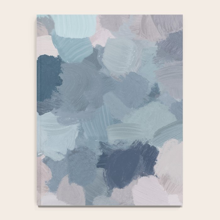 Beautiful Breeze II - Mint Aqua Navy Indigo Blue Blush Pink Abstract Nature Ocean Painting Art Print Notebook Gallery Image 4