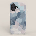 Beautiful Breeze II - Mint Aqua Navy Indigo Blue Blush Pink Abstract Nature Ocean Painting Art Print iPhone Case Gallery Image 1