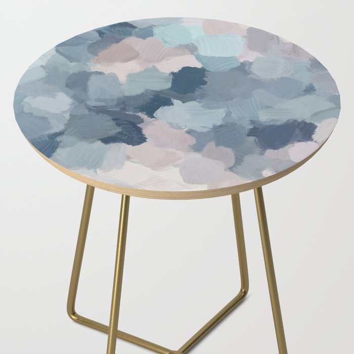 Beautiful Breeze II - Mint Aqua Navy Indigo Blue Blush Pink Abstract Nature Ocean Painting Art Print Side Table Gallery Image 2