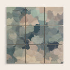 Beautiful Breeze II - Mint Aqua Navy Indigo Blue Blush Pink Abstract Nature Ocean Painting Art Print Wood Wall Art Gallery Image 1