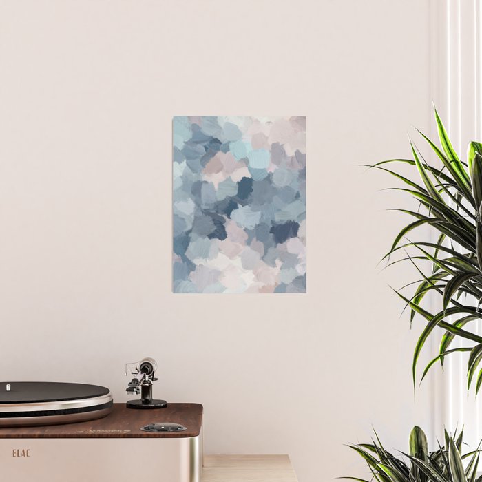 Beautiful Breeze II - Mint Aqua Navy Indigo Blue Blush Pink Abstract Nature Ocean Painting Art Print Poster Gallery Image 2
