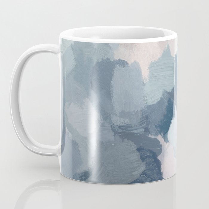 Beautiful Breeze II - Mint Aqua Navy Indigo Blue Blush Pink Abstract Nature Ocean Painting Art Print Coffee Mug Gallery Image 3