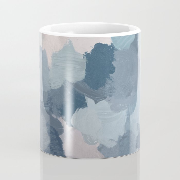 Beautiful Breeze II - Mint Aqua Navy Indigo Blue Blush Pink Abstract Nature Ocean Painting Art Print Coffee Mug Gallery Image 4