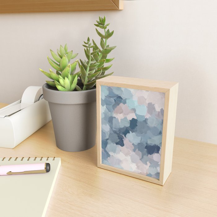 Beautiful Breeze II - Mint Aqua Navy Indigo Blue Blush Pink Abstract Nature Ocean Painting Art Print Mini Art Print Gallery Image 2