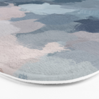 Beautiful Breeze II - Mint Aqua Navy Indigo Blue Blush Pink Abstract Nature Ocean Painting Art Print Bath Mat Gallery Image 3