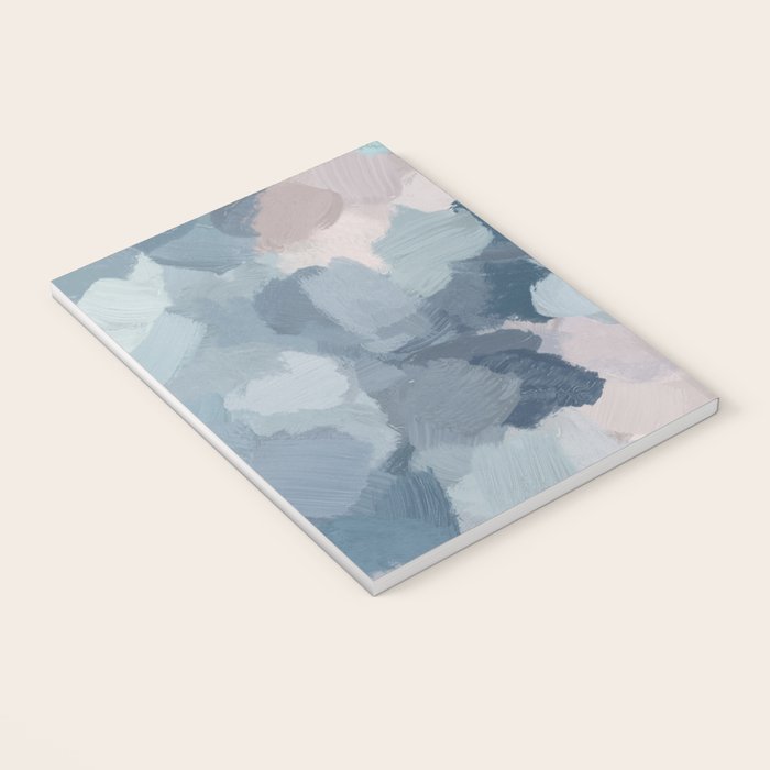 Beautiful Breeze II - Mint Aqua Navy Indigo Blue Blush Pink Abstract Nature Ocean Painting Art Print Notebook Gallery Image 3