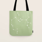 Sagittarius Zodiac Star Constellation Line Art Soft Green Tote Bag Gallery Image 1