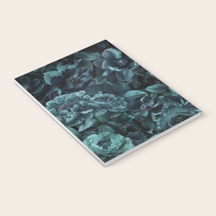 Lush Moody Flowers Baroque Teal Grandeur Notebook Gallery Image 3