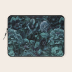 Lush Moody Flowers Baroque Teal Grandeur Laptop Sleeve Gallery Image 1