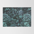 Lush Moody Flowers Baroque Teal Grandeur Rug Gallery Image 2