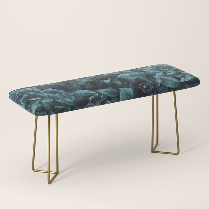 Lush Moody Flowers Baroque Teal Grandeur Bench Gallery Image 2