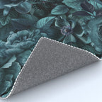 Lush Moody Flowers Baroque Teal Grandeur Rug Gallery Image 4